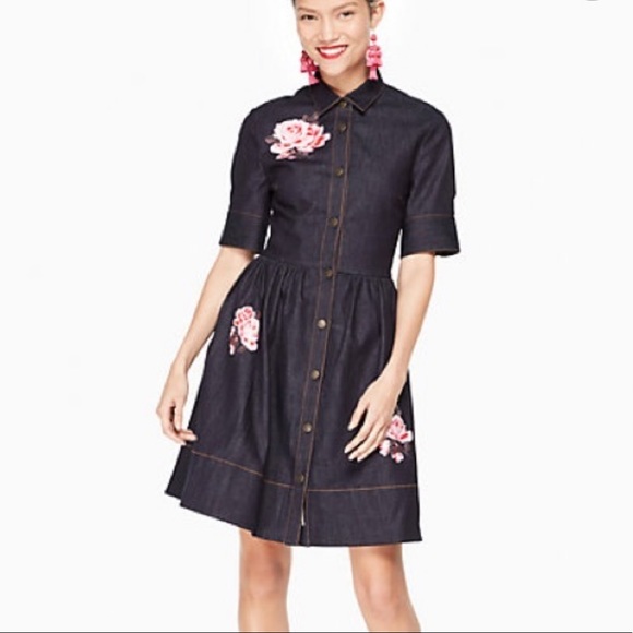 kate spade Dresses & Skirts - kate spade floral denim dress